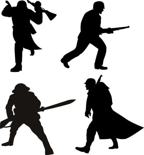 Soldier silhouettes — Stock Photo, Image