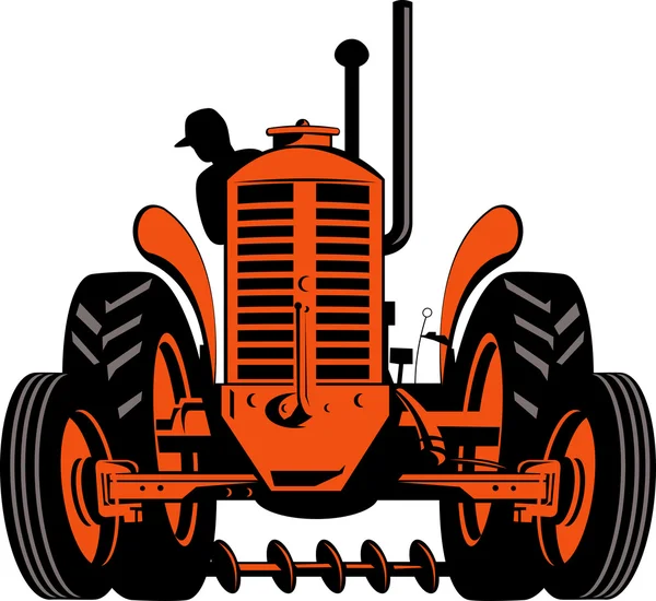 Ročník traktor na izolovanou pozadí — Stock fotografie