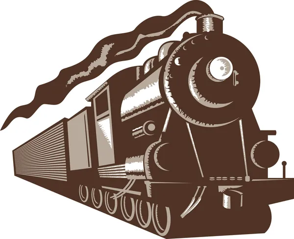 Vintage trem a vapor locomotiva — Fotografia de Stock