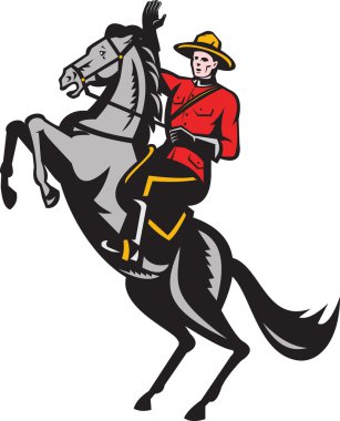Canadian Mounted Police Mountie Riding Horse clipart
