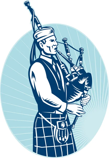 Bagpiper jouant la cornemuse écossaise Great Highland — Photo