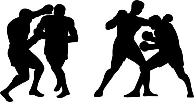 Boxer connecting knockout punch clipart