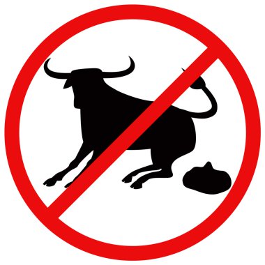 Bull pooing manure shit clipart