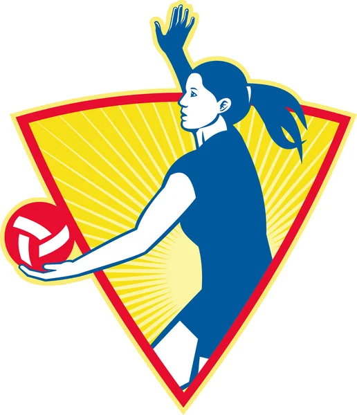 Joueur de volleyball Servir côté ballon — Photo