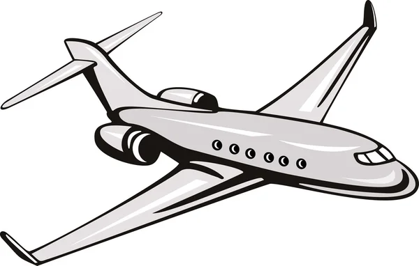 Εμπορική αεριωθούμενο επιβατηγό αεροσκάφος αεροπλάνο που φέρουν — Φωτογραφία Αρχείου