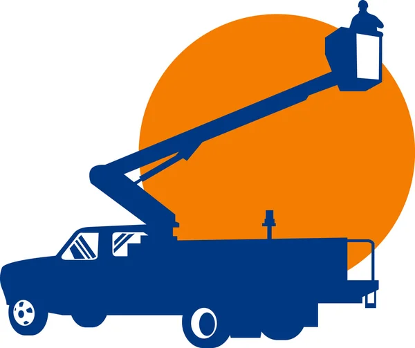 Bucket pick-up truck with cherry picker — Stock Photo, Image