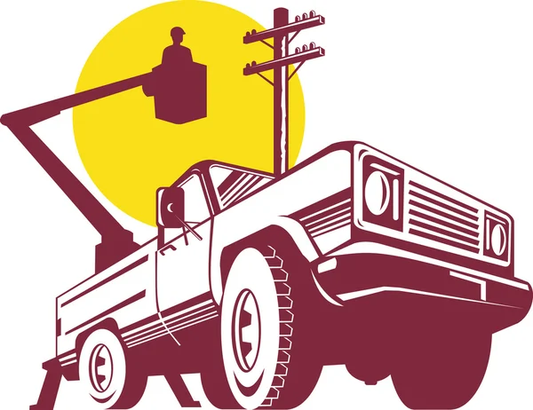 Balde pick-up caminhão com picador de cereja — Fotografia de Stock
