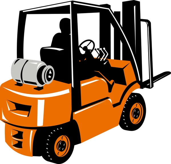 Forklift truck and driver at work — Stock Photo, Image