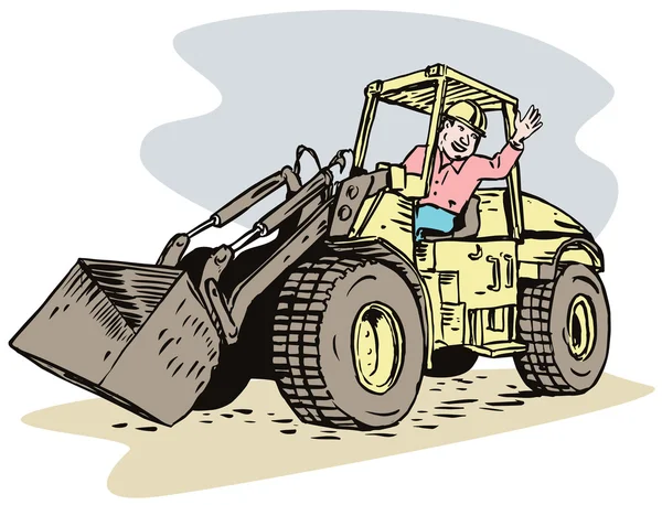 施工推土机挖掘机机械挖掘机 — 图库照片