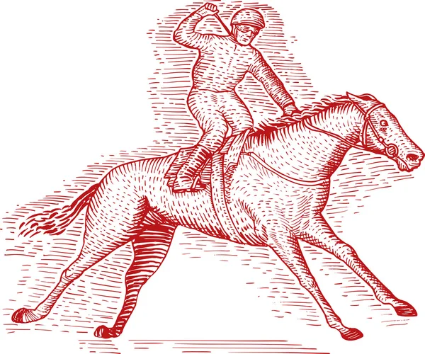 Courses de chevaux et jockey — Photo