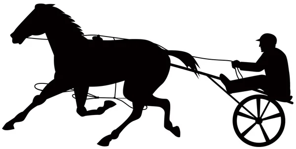 Horse and jockey harness racing — Stock Photo, Image