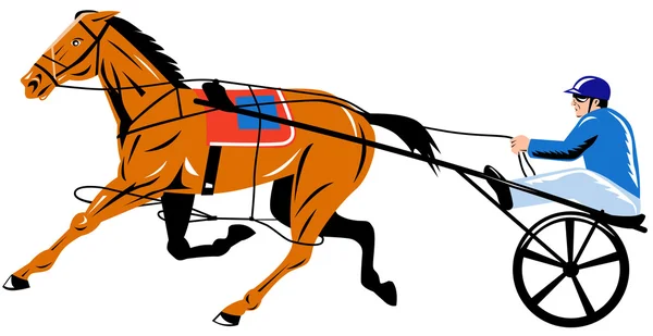 Kůň a žokej postroj závodní — Stock fotografie