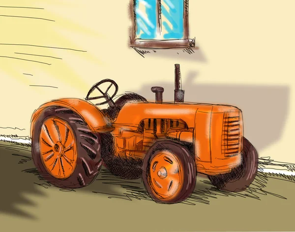 复古农场拖拉机 — 图库照片