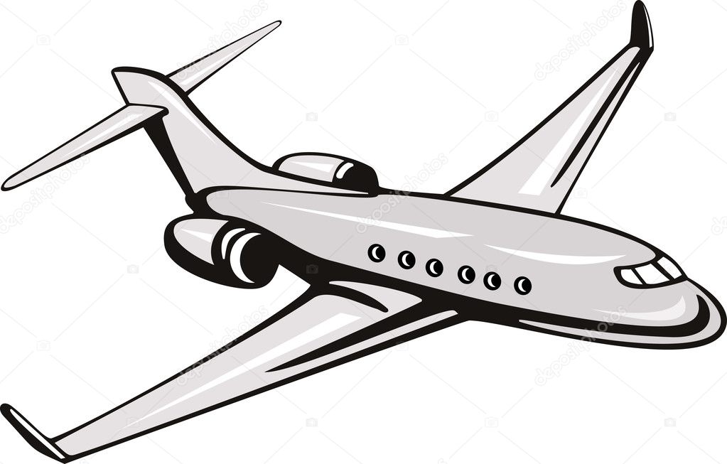 Commercial jet plane airliner flying