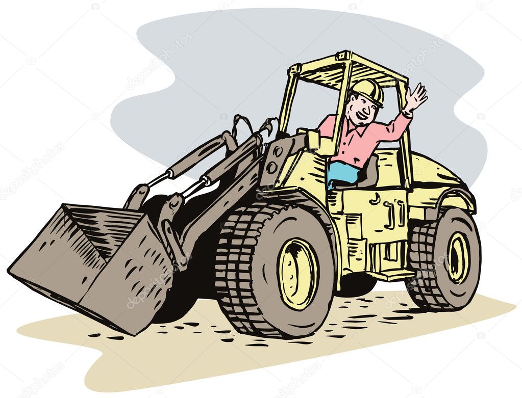 Construction bulldozer digger mechanical excavator
