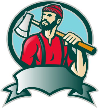 Lumberjack Forester With Axe clipart