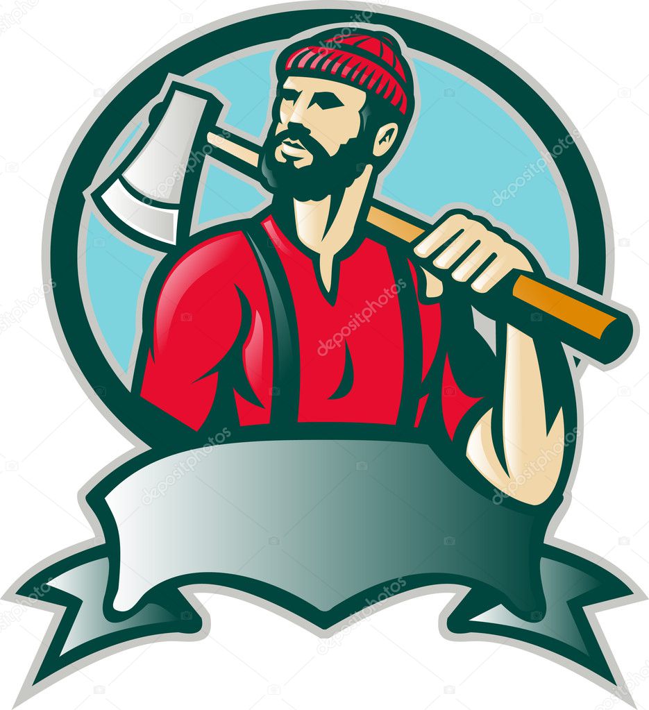 Lumberjack Forester With Axe
