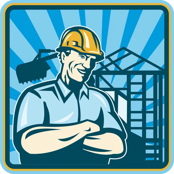 Construction Engineer Foreman Worker — Stock Vector