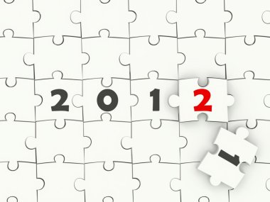 New year symbol on puzzle clipart