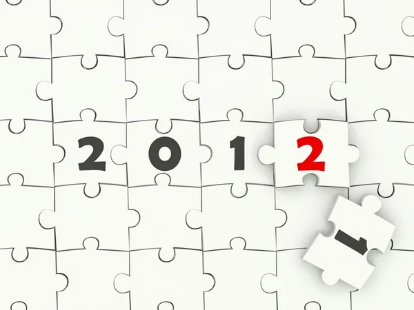 Nytt år-symbolen på pussel — Stockfoto