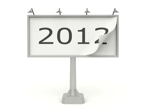 Billboard com 2012 sinal de Ano Novo — Fotografia de Stock