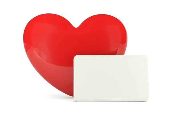 Red heart with greeting cart — Stock Photo, Image