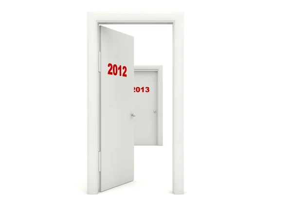 Tür mit Neujahrsschild 2012 — Stockfoto