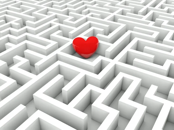 Coração no meio do labirinto — Fotografia de Stock