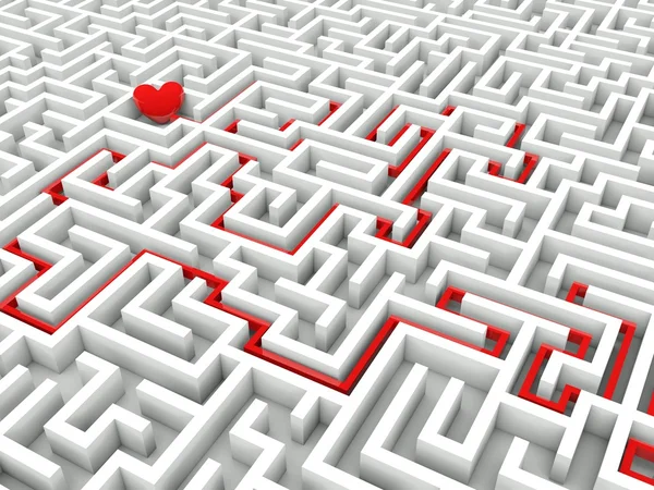 Coração no meio do labirinto — Fotografia de Stock