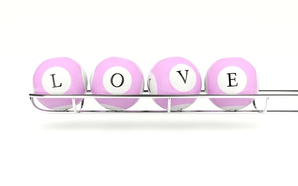 Lotería bolas con signo de amor — Foto de Stock