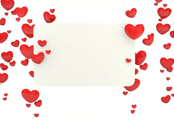 Cartão de saudação com corações — Fotografia de Stock