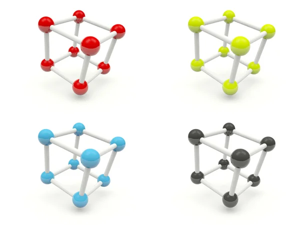 Moléculas brillantes aisladas en blanco —  Fotos de Stock