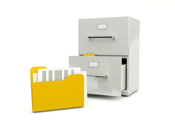 Gabinete de arquivo com pastas — Fotografia de Stock