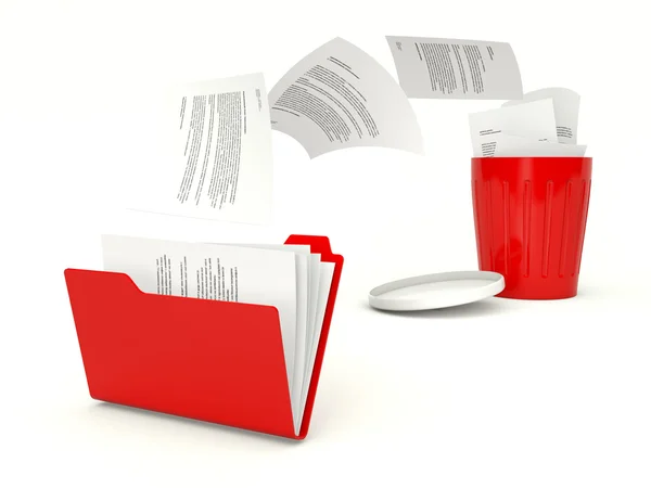 Ta bort filer från mappen till papperskorgen — Stockfoto