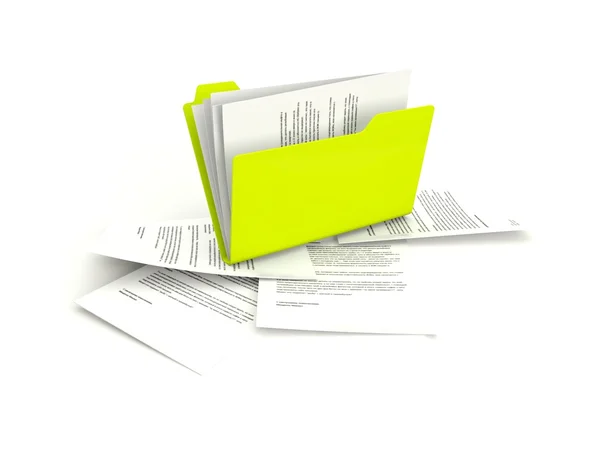 Folder z plikami na białym tle — Zdjęcie stockowe