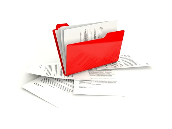 Folder with files isolated on white — Stock Photo, Image
