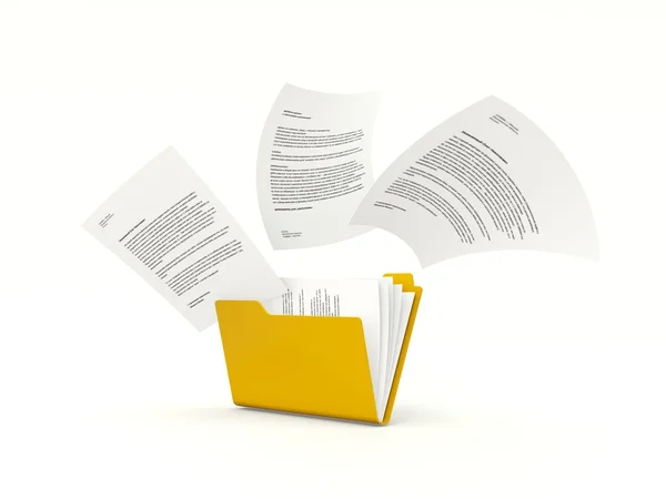 Folder with files isolated on white — Stock Photo, Image
