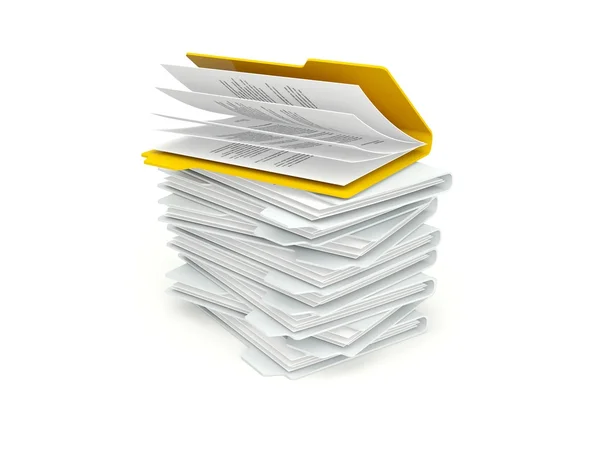 Batch of folders with different orange one — Stock Photo, Image