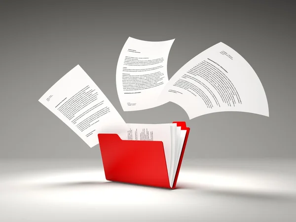 Red folder with files — Stock Photo, Image