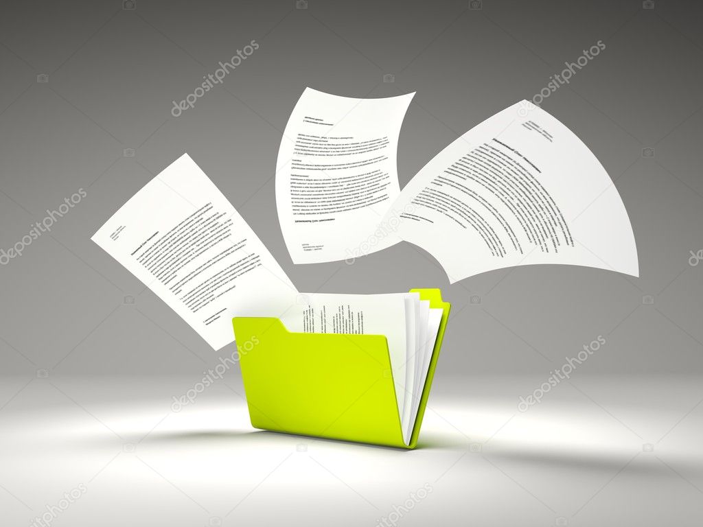 Green folder with files