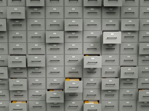 Архивные шкафы с папками — стоковое фото