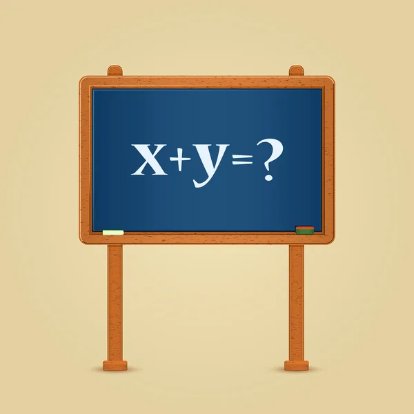 stock vector Blackboard with math equation and question