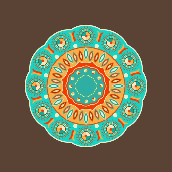 Ornamentale rotondo pizzo Mandala — Vettoriale Stock