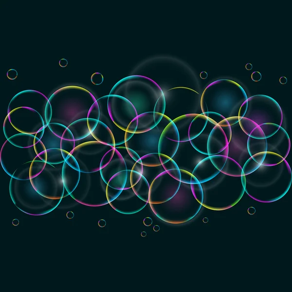 Tarjeta colorida abstracta con burbujas — Vector de stock