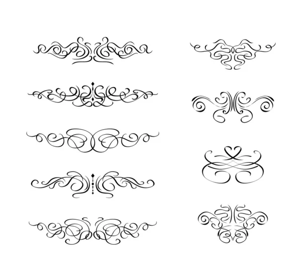 Set of Calligraphic Swirl Element — Stock Vector