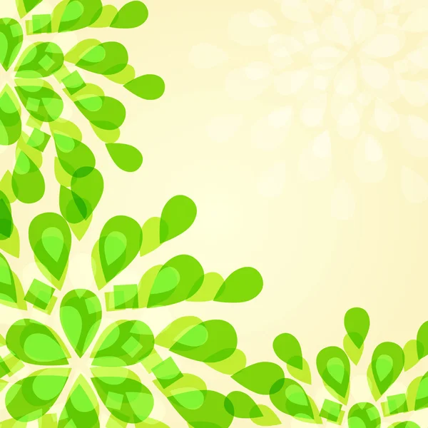 Green Floral Invitation Card — Stock Vector