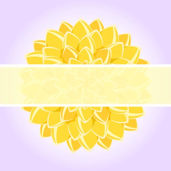 Kort med gul blomma och plats för text — Stock vektor