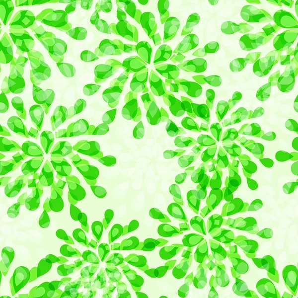 Green Floral Seamless Pattern — Stock Vector