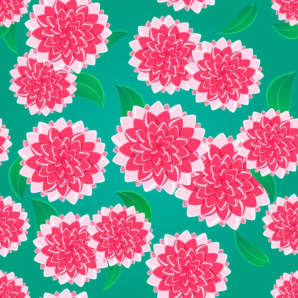 Flor rosa brillante patrón sin costura — Vector de stock