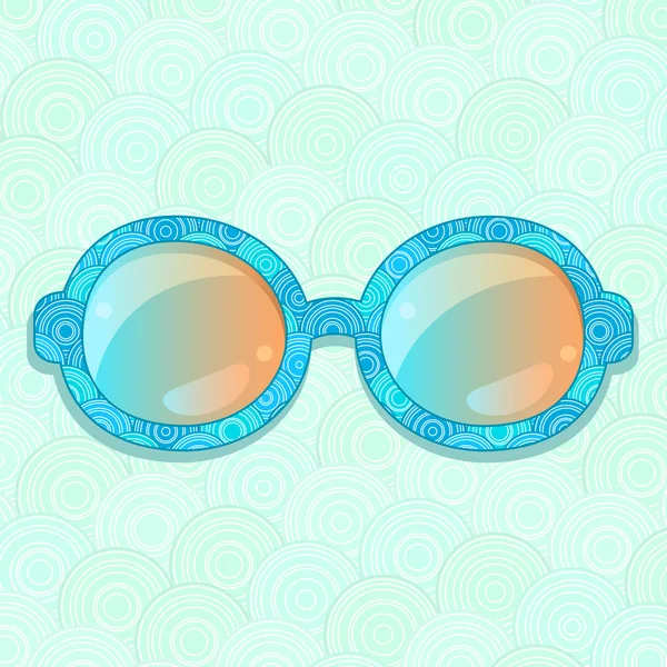 Gafas de sol con marco de patrón azul — Vector de stock
